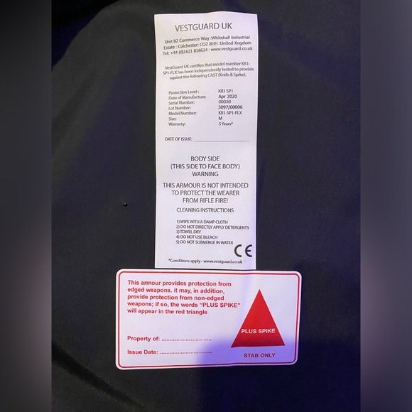 ❌❌SOLD❌❌Vestguard stab proof vest - Picture 4 of 8